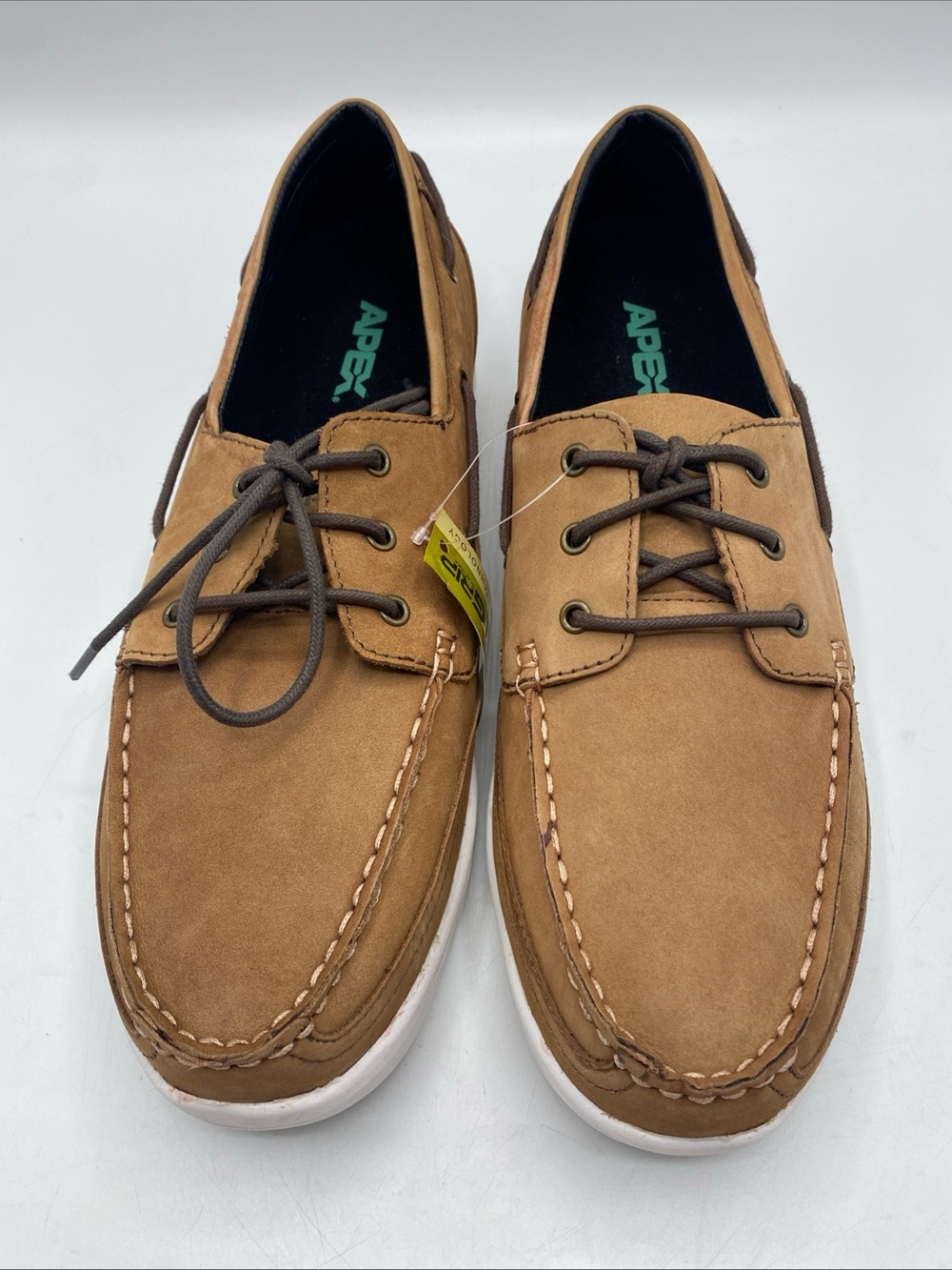 Apex LT820M Boat Shoe orthopedic 11.5 Wide Casual Smart Grip Loafer Preppy brown